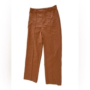 Cider High Rise Burnt Orange Pleated Slacks, Straight Leg Size Large